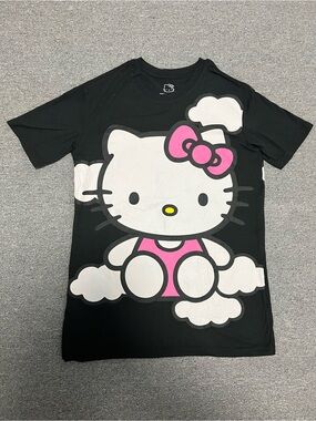 Sanrio Hello Kitty Black T‑Shirt with Pink Bow Adult S
